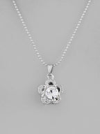 VOJ Silver Plated Flower Pandent Chain