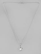 VOJ Silver Plated Flower Pandent Chain