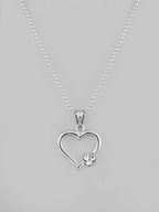 VOJ Silver Plated Heart Pandent Chain