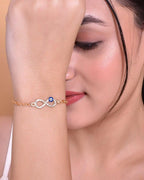 VOJ Gold Plated Evil Eye Charm Bracelet - Distacart