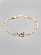 VOJ Gold Plated Evil Eye Charm Bracelet - Distacart