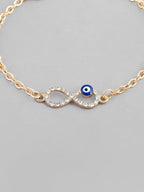 VOJ Gold Plated Evil Eye Charm Bracelet - Distacart