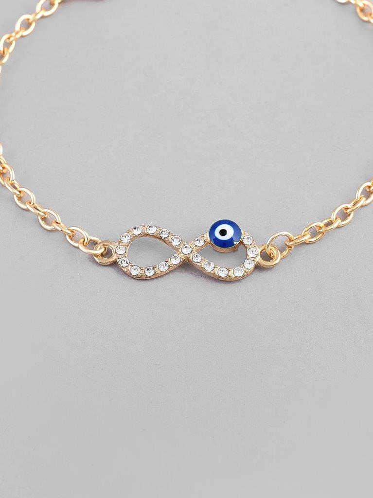 VOJ Gold Plated Evil Eye Charm Bracelet - Distacart