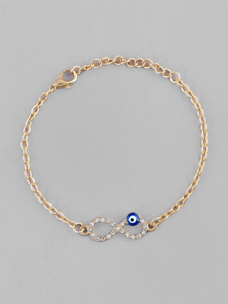 VOJ Gold Plated Evil Eye Charm Bracelet - Distacart