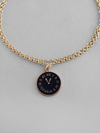 VOJ Gold Plated Black Clock Charm Bracelet - Distacart