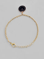 VOJ Gold Plated Black Clock Charm Bracelet - Distacart