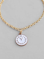 VOJ Gold Plated White Clock Charm Bracelet - Distacart