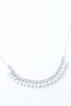 VOJ Silver Plated White Pearl Studded Choker Jewellery Set
