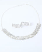 VOJ Silver Plated Stone Studded Choker Jewellery Set