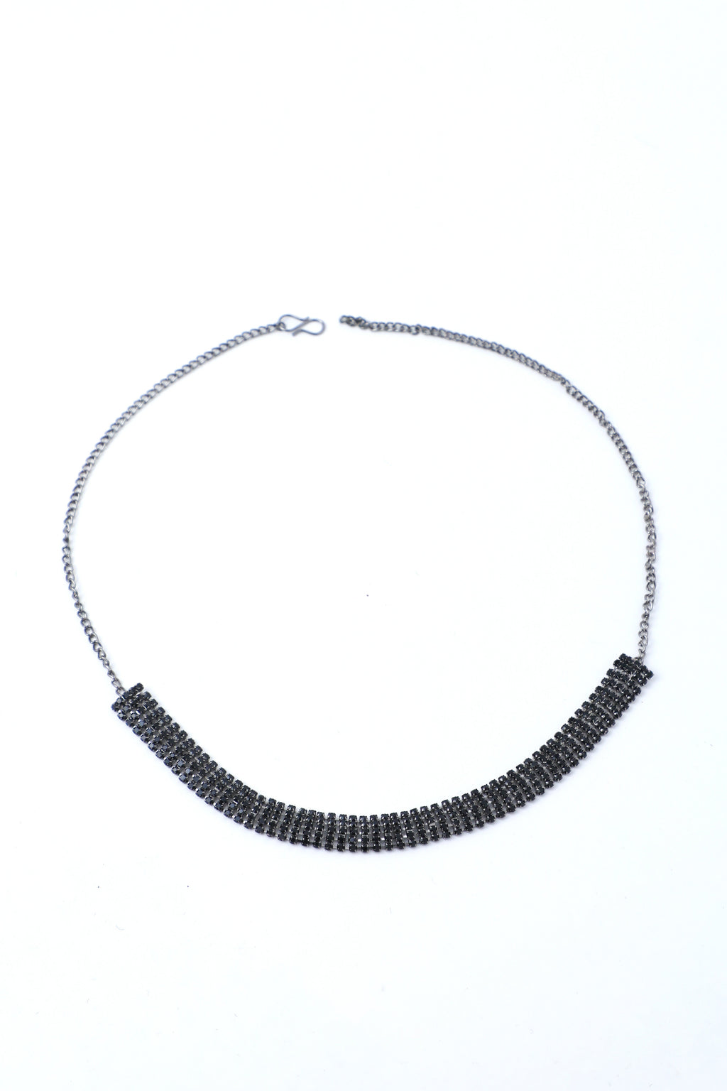 VOJ Black Stone Studded Choker Jewellery Set