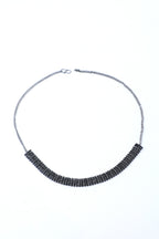 VOJ Black Stone Studded Choker Jewellery Set
