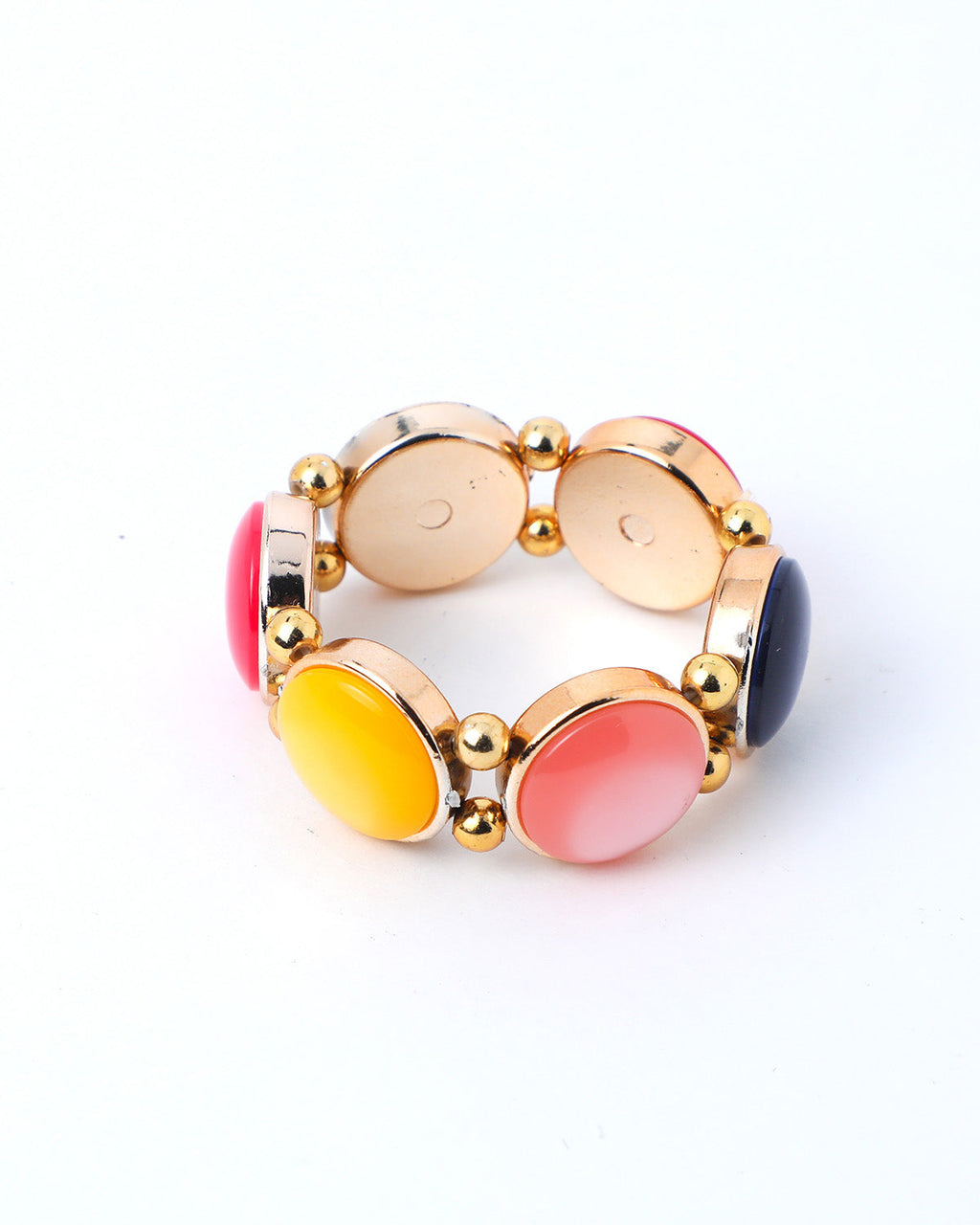 VOJ Gold Plated With Multi Colored Stone Studded Wraparound Bracelet - Distacart