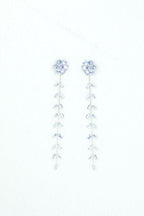VOJ Silver Plated Stone Studded Drop Earrings - Distacart