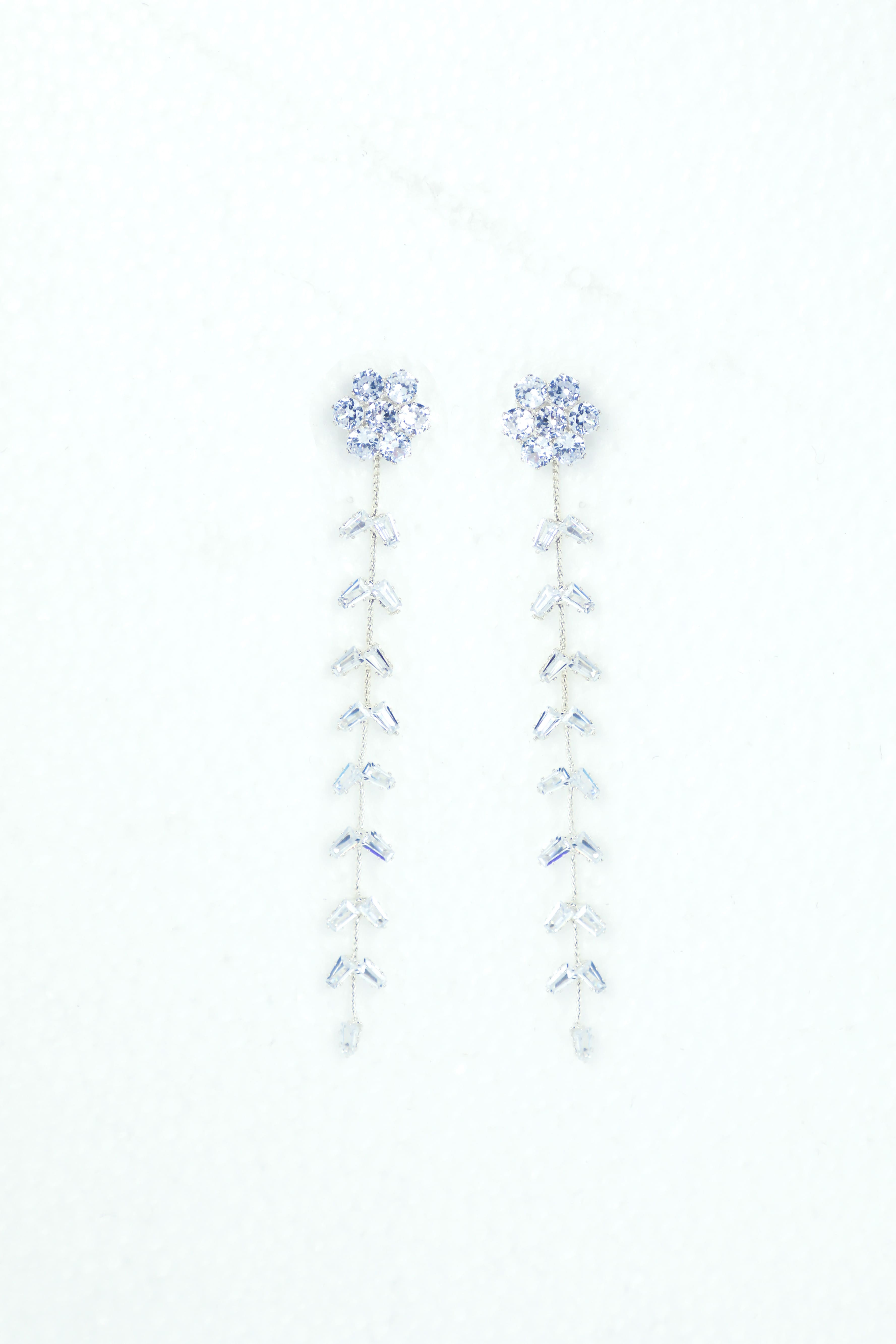 VOJ Silver Plated Stone Studded Drop Earrings - Distacart