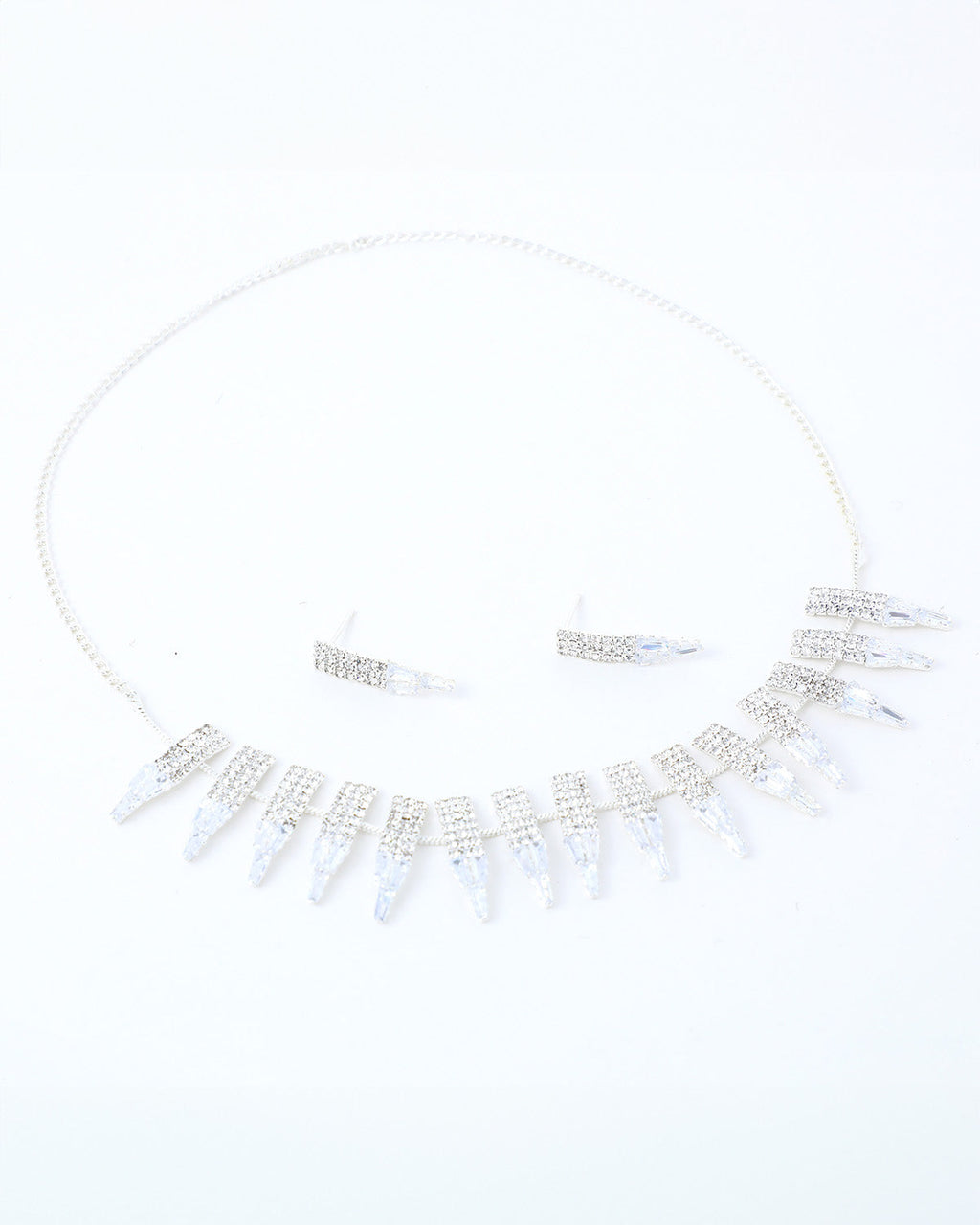 VOJ Silver Plated Stone Studded Necklace And Earring Set - Distacart