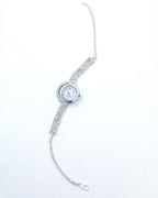 VOJ Silver Plated Watch And Stone Studded Charm Bracelet - Distacart
