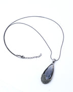 VOJ Black Stone Studded Pandent Necklace
