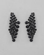 VOJ Black American Diamond Chokar Jewellery Set With Earrings
