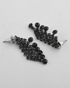 VOJ Black American Diamond Chokar Jewellery Set With Earrings