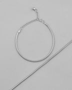 VOJ Set Of 2 Silver Plated Snake Anklet - Distacart