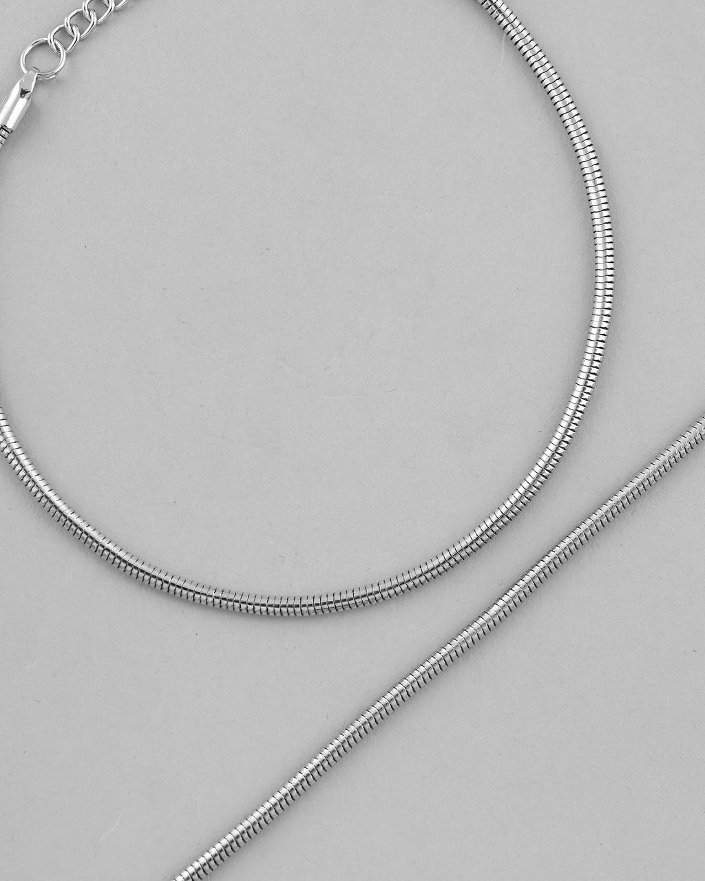 VOJ Set Of 2 Silver Plated Snake Anklet - Distacart