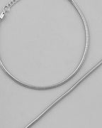 VOJ Set Of 2 Silver Plated Snake Anklet - Distacart