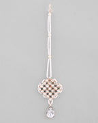 VOJ Silver Plated Party Wear AD Choker Necklace Jewellery Set