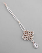 VOJ Silver Plated Party Wear AD Choker Necklace Jewellery Set