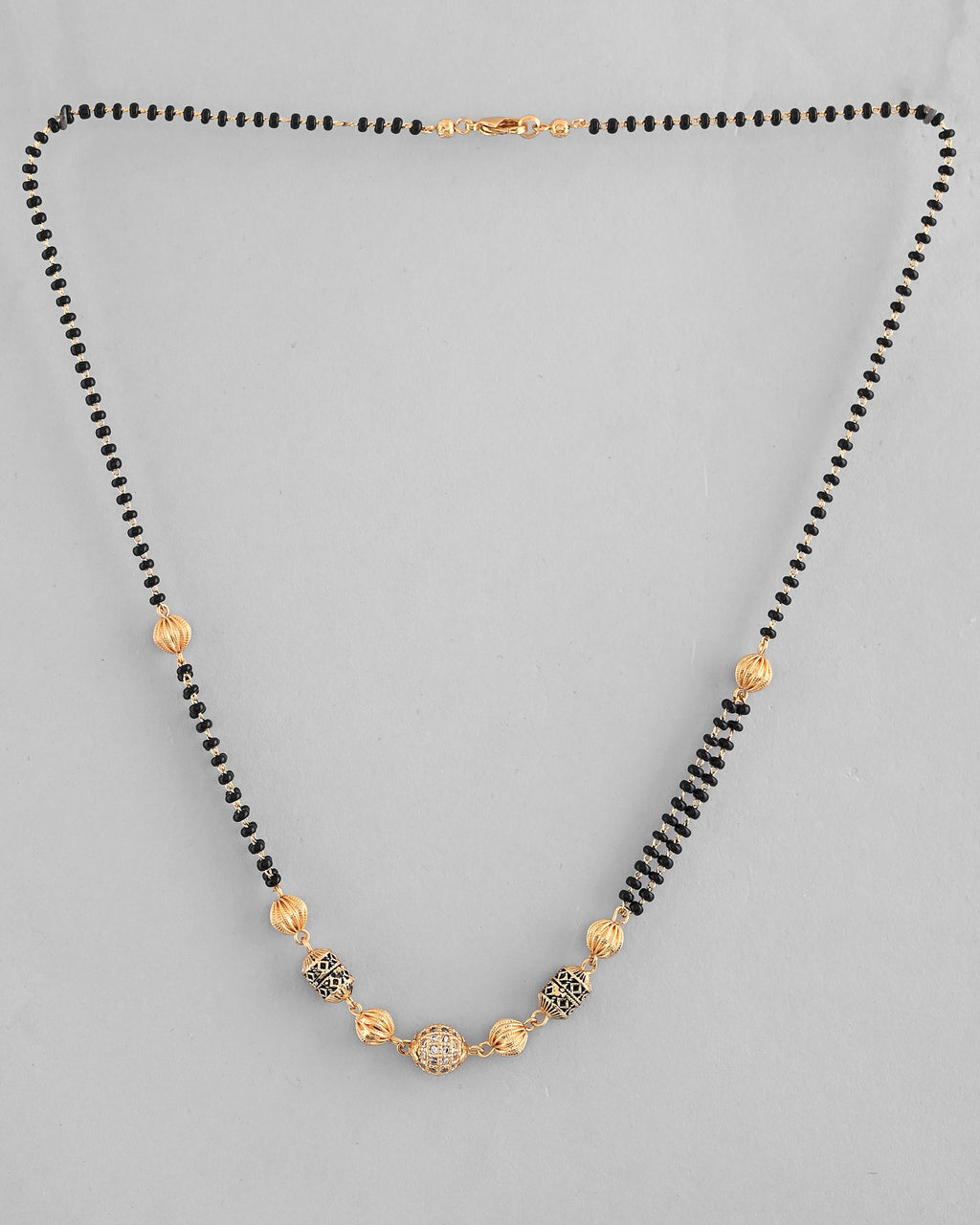 VOJ Gold-Polished Stone Studded Cricular shaped Mangalsutra - Distacart
