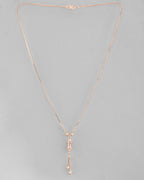 VOJ Rose Gold-Polished AD Stone Studded Chain
