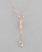 VOJ Rose Gold-Polished AD Stone Studded Chain