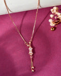VOJ Rose Gold-Polished AD Stone Studded Chain
