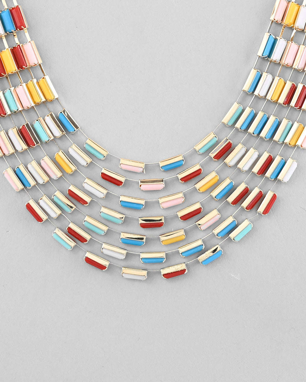 VOJ Multi Coloured Long Necklace With Earrings Set