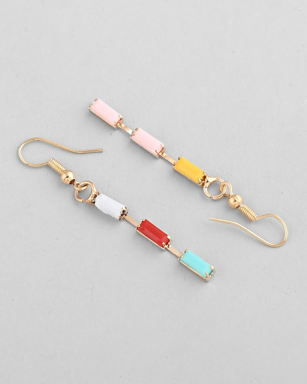 VOJ Multi Coloured Long Necklace With Earrings Set