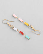 VOJ Multi Coloured Long Necklace With Earrings Set