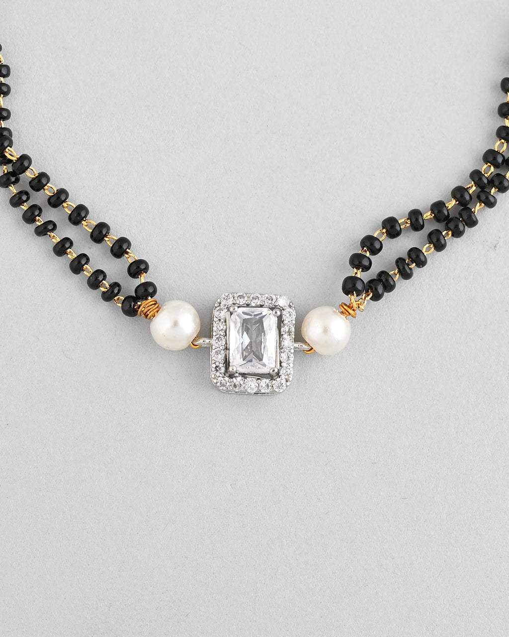 VOJ Rectangle Shaped And AD Stone Silver Plated Mangalsutra bracelet - Distacart