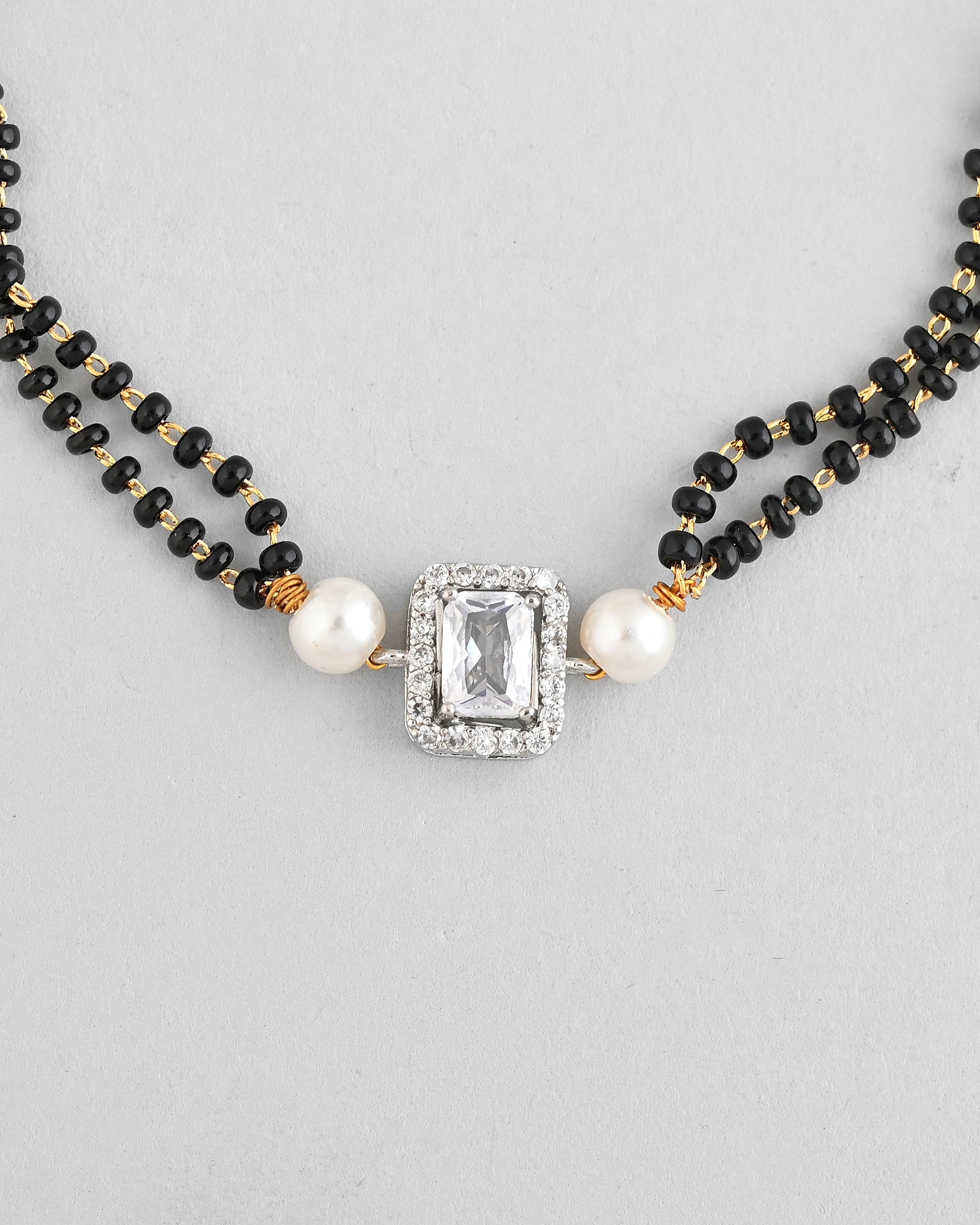 VOJ Rectangle Shaped And AD Stone Silver Plated Mangalsutra bracelet - Distacart