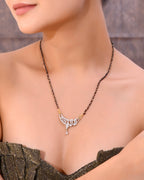 VOJ Silver-Plated AD Stone And Beaded Mangalsutra - Distacart