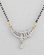 VOJ Silver-Plated AD Stone And Beaded Mangalsutra - Distacart