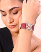 VOJ Silver Plated AD Stone Studded Belt Bracelet - Distacart