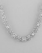 VOJ Silver-Plated AD-Studded Jewellery Set