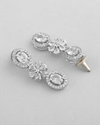 VOJ Silver-Plated AD-Studded Jewellery Set