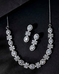 VOJ Silver-Plated AD-Studded Jewellery Set