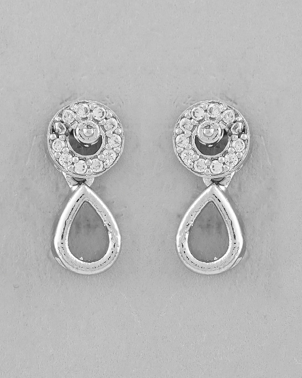 VOJ Silver-Plated AD-Studded Designer Jewellery Set