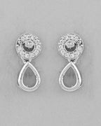 VOJ Silver-Plated AD-Studded Designer Jewellery Set