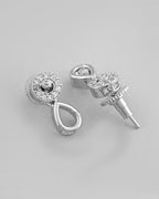 VOJ Silver-Plated AD-Studded Designer Jewellery Set