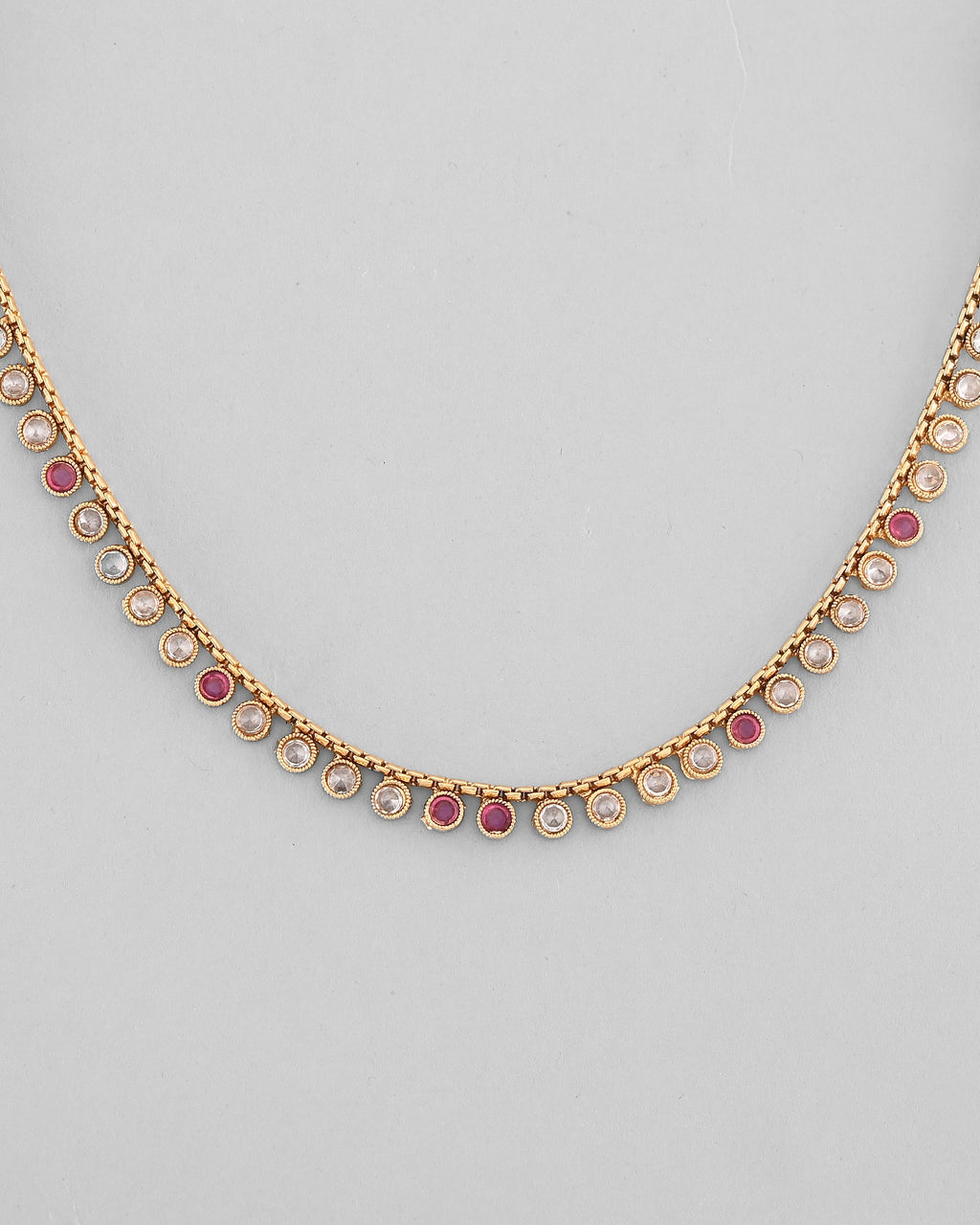 VOJ Gold-Polished Designer Handcrafted Necklace With Earrings