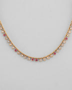 VOJ Gold-Polished Designer Handcrafted Necklace With Earrings
