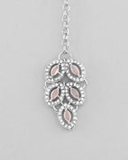 VOJ Silver Plated Baby Pink AD Stone Studded Designer Jewellery Set With Mangtikka