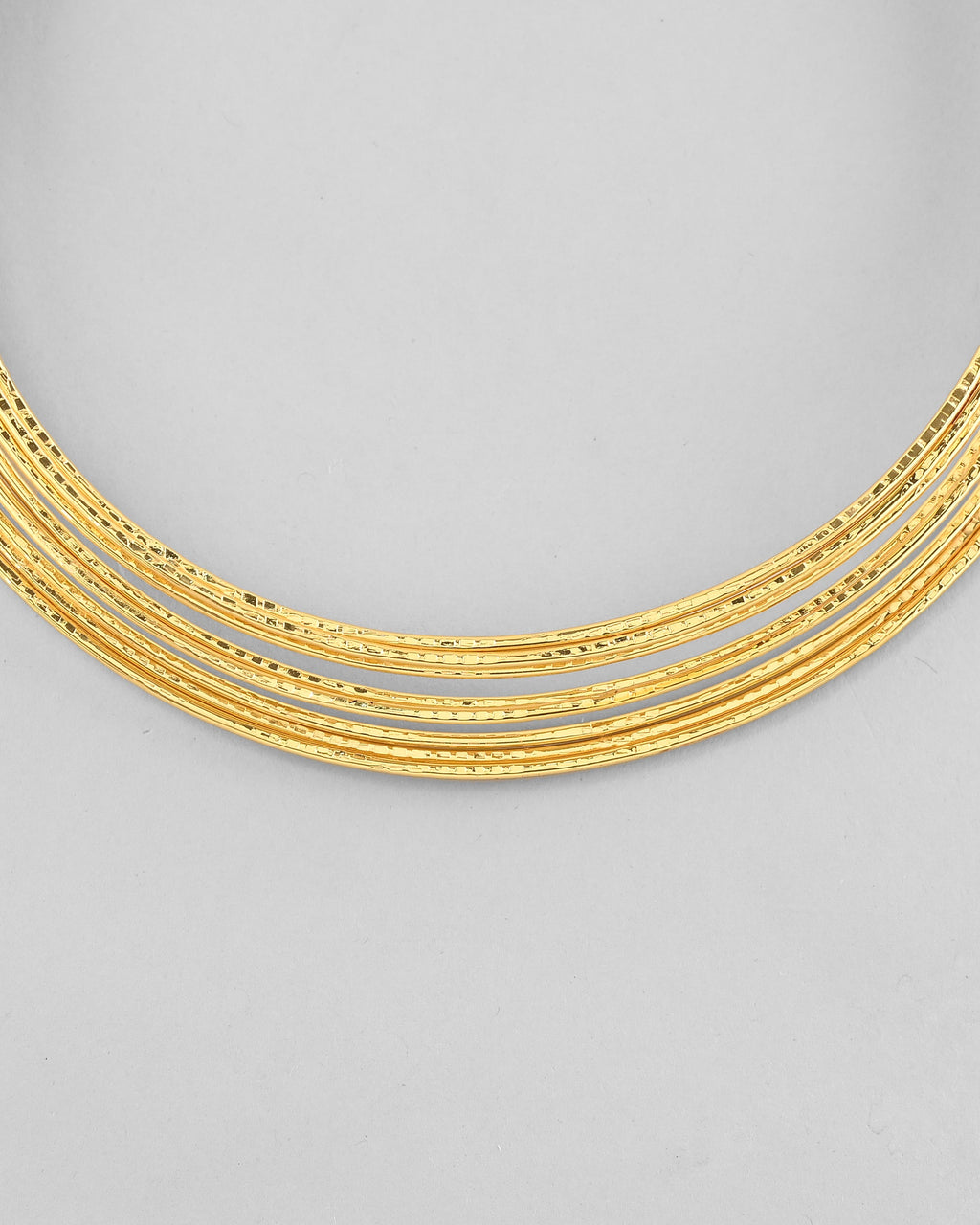 VOJ Gold-Polished Muti Layared Hasli Necklace
